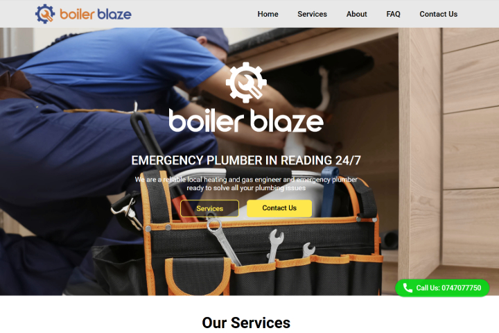BoilerBlaze emergency plumbing website